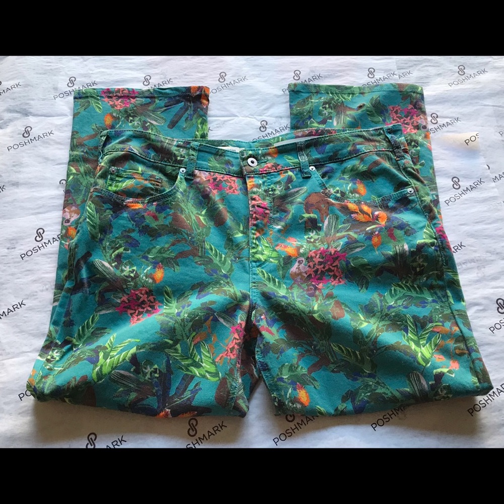 Pilcro Tropical Bootcut Jeans, 33 (blue motif) - Picture 7 of 10